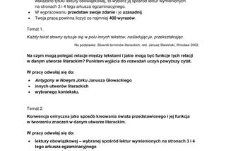 Matura polski rozszerzony 2025  - ARKUSZE CKE do pobrania [21.05.2025]