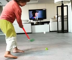 Wojciech Szczęsny uczy Liama nietypowego sportu