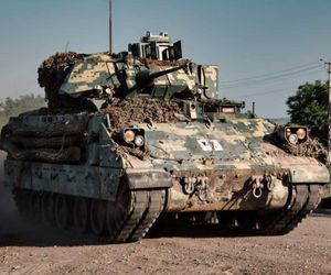 Ukraiński Leopard 1A5 na polowaniu. Przyczaił się na rosyjską piechotę