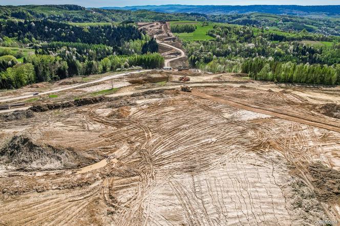 Budowa S19 Babica - Jawornik, kwiecień 2024