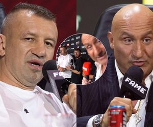Sceny za kulisami konferencji przed Fame 27. Marcin Najman nagle chwycił za statyw z kamerą i powiedział to do Tomasza Adamka