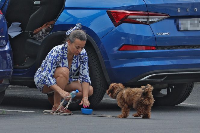 Anna Mucha nawadnia psa