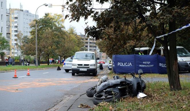 Warszawa: Wypadek motocykla na Służewcu
