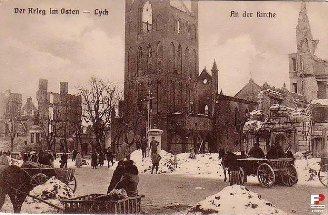 Ełk na zdjęciach z I wojny światowej. Miasto było całkowicie zniszczone