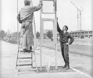 Budowa Trasy Łazienkowskiej w Warszawie 1974