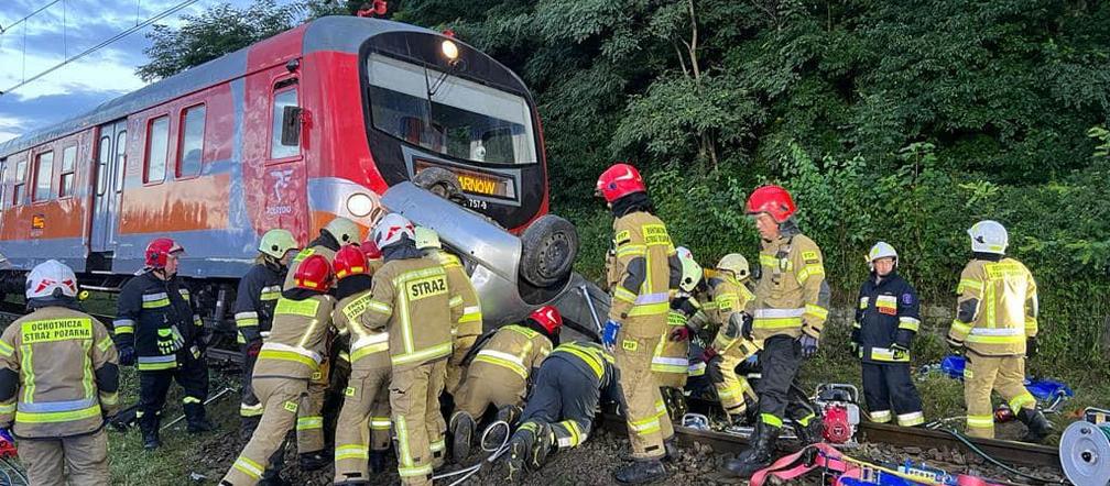 Wypadek na przejeździe kolejowym w Barcicach