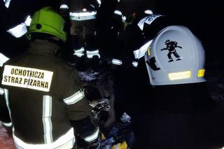 Maleństwo zaklinowało się w bobrzej norze. Wcześniej ktoś wyrzucił szczeniaki w szczerym polu