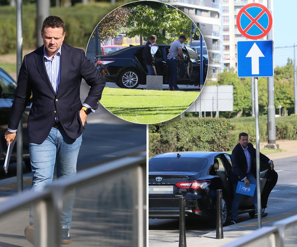 Rafał Trzaskowski spóźniony na konferencję. Wysiadł na zakazie!