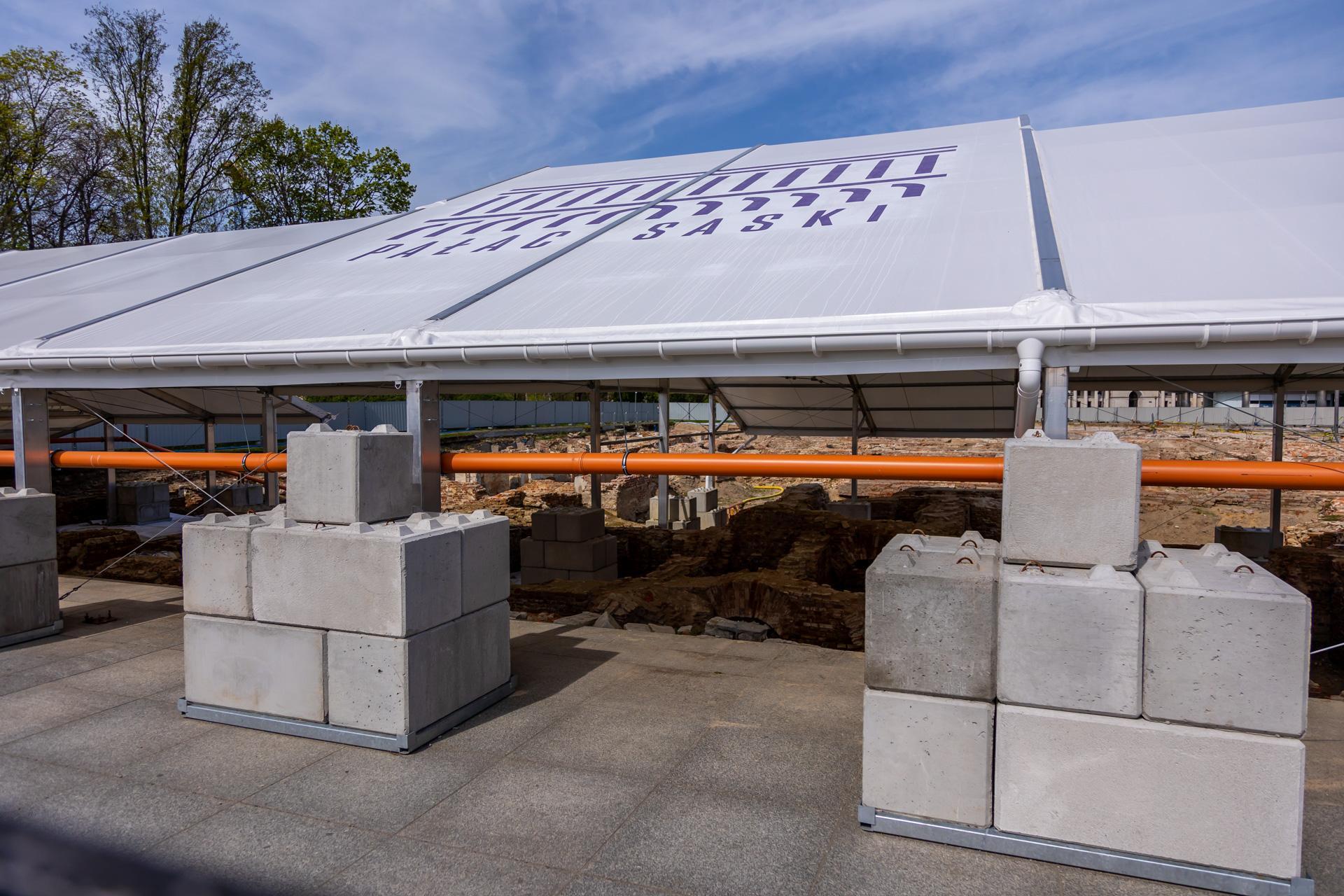 Odbudowa Pałacu Saskiego. Zadaszenie