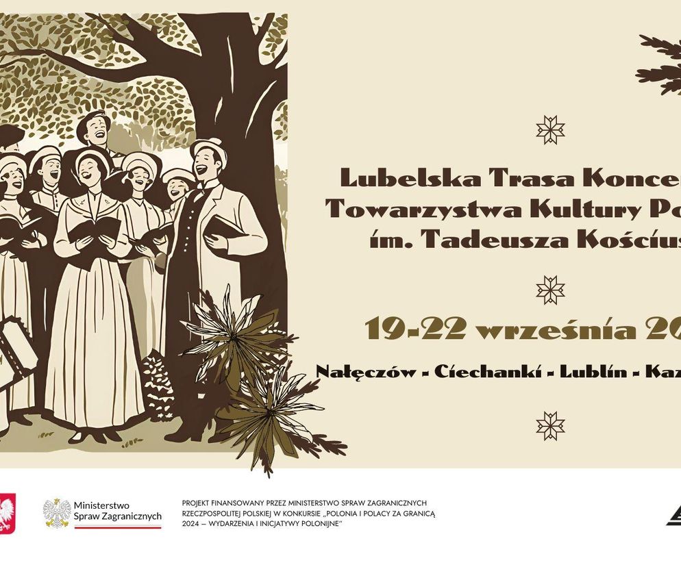 Cykl objazdowych koncertów Chóru Wołyń - plakat 