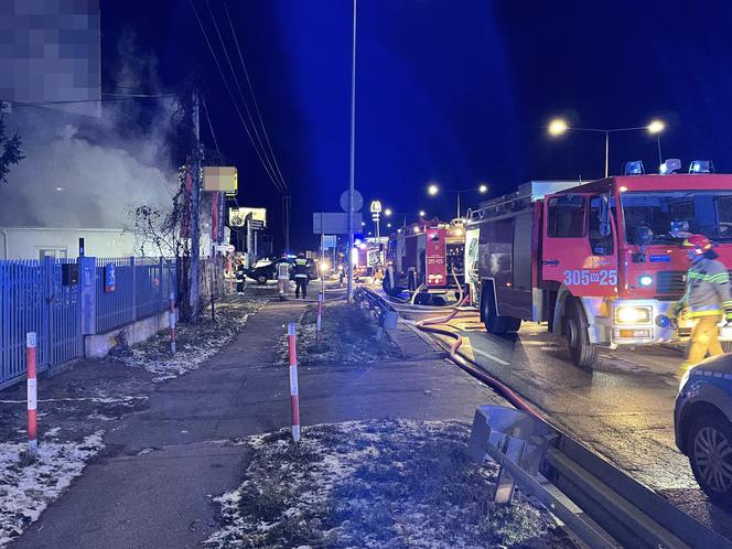 Pożar warsztatu na Bielanach