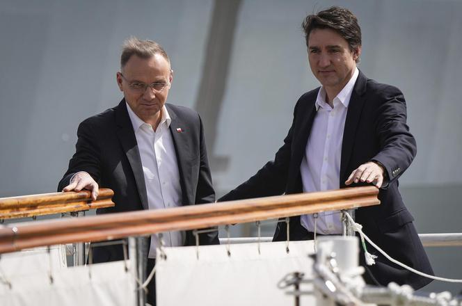 Prezydent RP Andrzej Duda i premier Kanady Justin Trudeau. Spotkanie z Premierem Kanady w bazie marynarki wojennej Canadian Forces Base Esquimalt