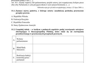 Matura: WOS. Zadania z 2018 ROKU,  akusze CKE