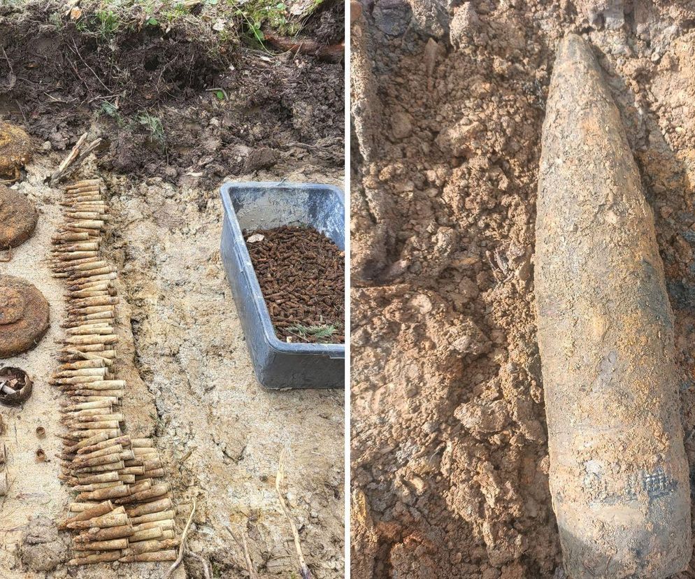 Wybuchowe odkrycia na S19 na Podkarpaciu. Amunicja, bomby i granaty! 