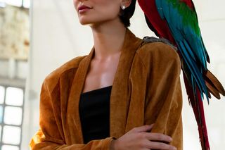 Brązowa kurtka z zamszu