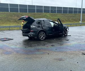 Wypadek komendanta policji na autostradzie A1