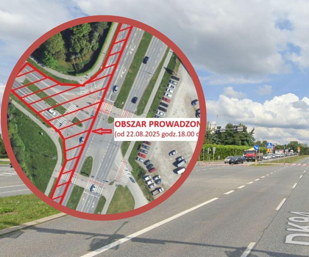 Spore utrudnienia dla kierowców na ważnym skrzyżowaniu w Rzeszowie. Ulica Krzyżanowskiego wyłączona z ruchu