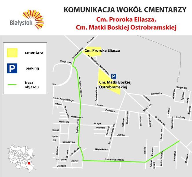 Zmiana organizacji ruchu na Wszystkich Świętych. Utrudnienia na drogach w Białymstoku 1 listopada