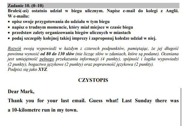 E-maile i listy na maturze z języka angielskiego. Poziom podstawowy. Przykładowe zadania