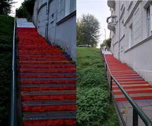 Dewastacja słynnej atrakcji Krakowa. Przemalowano tęczowe schody 