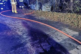 Fatalny wypadek pod Mińskiem Mazowieckim. Auto stanęło w płomieniach