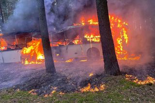 Pożar autobusu z przedszkolakami w Wielkopolsce! W pojeździe było 44 dzieci i 5 opiekunów