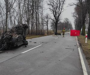 Z impetem wjechał w drzewo! Siła uderzenia rozerwała samochód