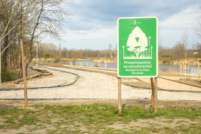 Budowa parku Żerańskiego w Warszawie (kwiecień 2025)