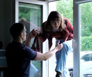 M jak miłość odc. 1887. Tomek Kubicki (Chris Cugowski), Justyna (Marta Malinowska)