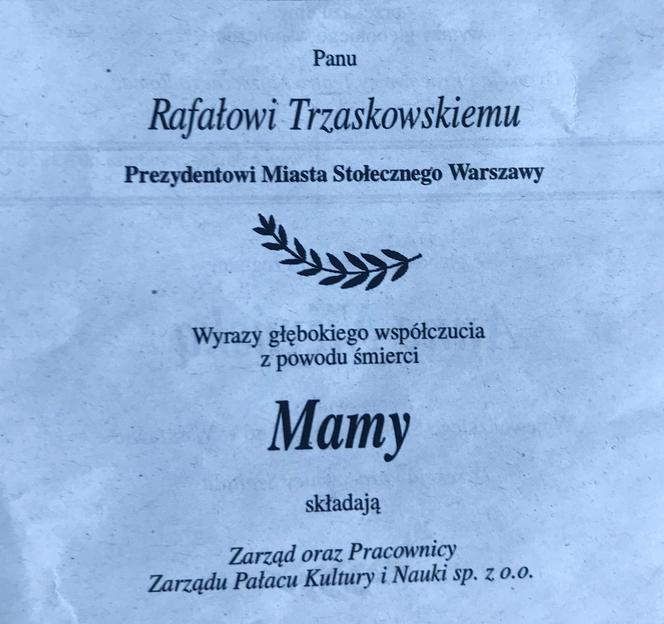 Trzaskowski nekrologi