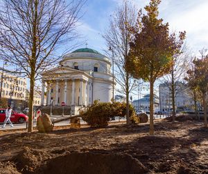 Plac Trzech Krzyży w Warszawie po modernizacji, listopad 2023