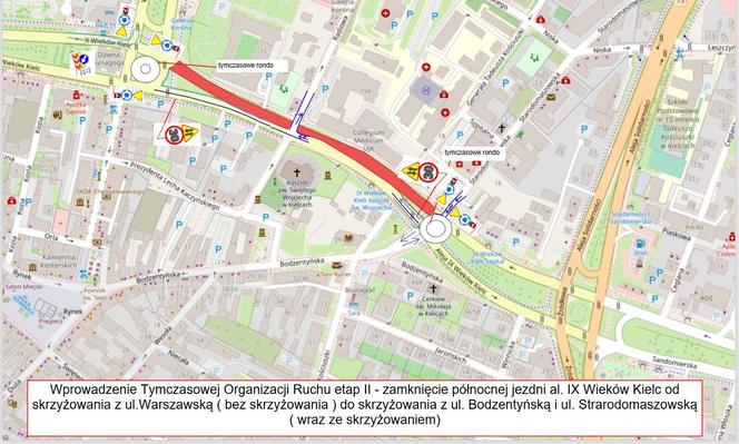Roboty drogowe i zmiany w ruchu w centrum Kielc. Uwaga kierowcy - będą utrudnienia!