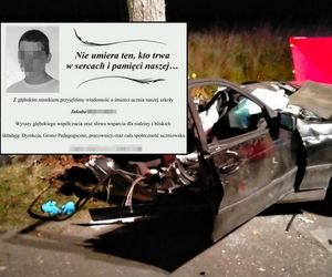 Spoczywaj w pokoju, Kubo.... Szkoła żegna 18-latka, który zginął w wypadku. BMW roztrzaskało się na drzewie