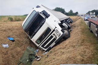 Wypadek na autostradzie A4 pod Wrocławiem. Kierowca tira zasnął za kierownicą