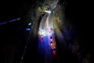 Przewalona cysterna z azotem w Skuszewie.