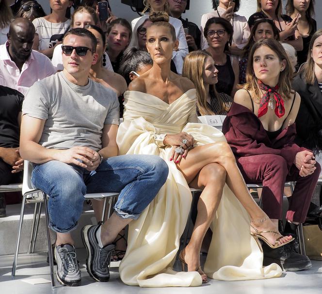 Celine Dion i Morgane Polański na pokazie mody