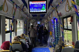 Świąteczny tramwaj w Warszawie