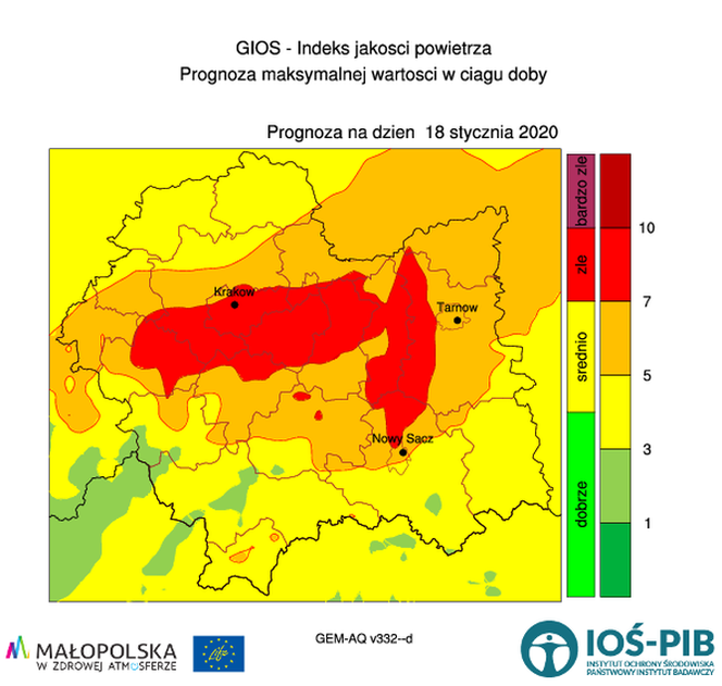 Prognoza smogu w Małopolsce