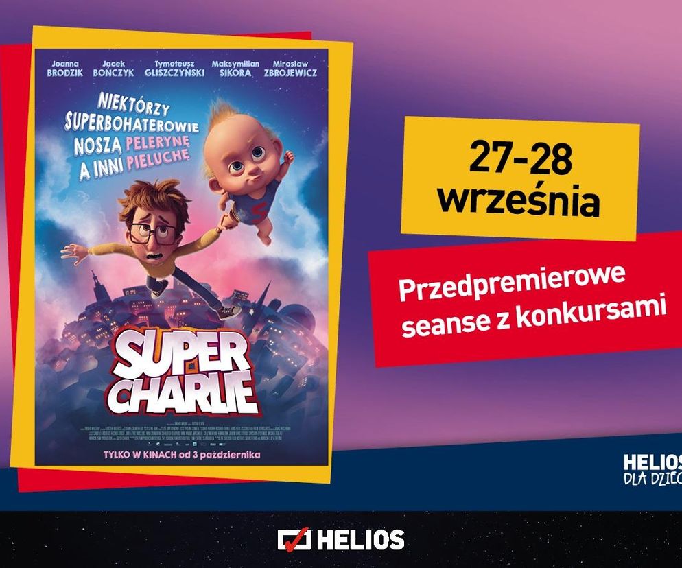 Siedlecki Helios zaprasza na przedpremierowe seanse filmu „Super Charlie” z konkursami