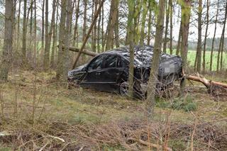 Zaorał kawałek pola i skosił kilka drzew Mercedesem. Policja poszukuje pracowitego kierowcy z gminy Cekcyn