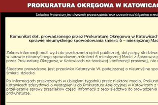 Madzia z Sosnowca - Komunikat Prokuratury Okręgowej Katowice 26.03.2012