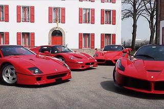 Cztery genialne Ferrari razem na jednym torze: F40, F50, Enzo i LaFerrari
