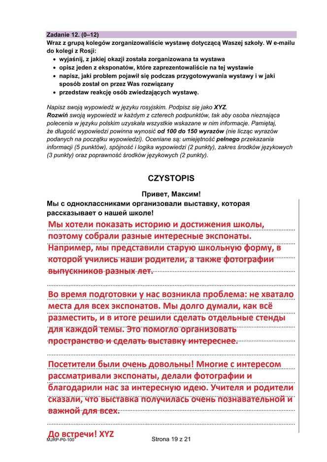 Matura 2025 rosyjski: ODPOWIEDZI do wszystkich zadań, gotowe rozwiązania matury z rosyjskiego - Formuła 2023 [7.05.2025]	