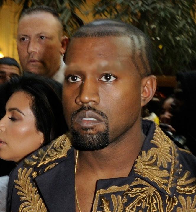 Kanye West bez brwi - przerobione zdjęcie