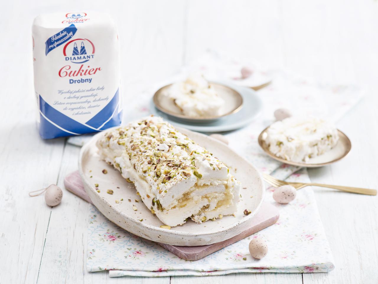 Rolada bezowa z lemon curd