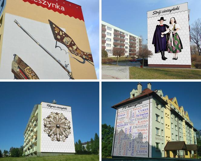 Cztery murale nawiązujące do kultury i tradycji Ziemi Cieszyńskiej gotowe