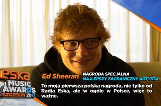 ESKA Music Awards 2017 ED SHEERAN nagrodzony! Co powiedział polskim fanom? VIDEO