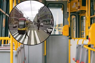 Z nosem w telefonie szedł wprost pod tramwaj. Sieć obiega nagranie