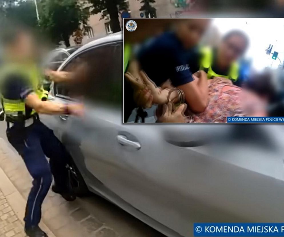 Wrocław. Policjanci rozbili szybę i siłą wyciągnęli 45-latkę z BMW. Nie chciała wysiąść [ZDJĘCIA].