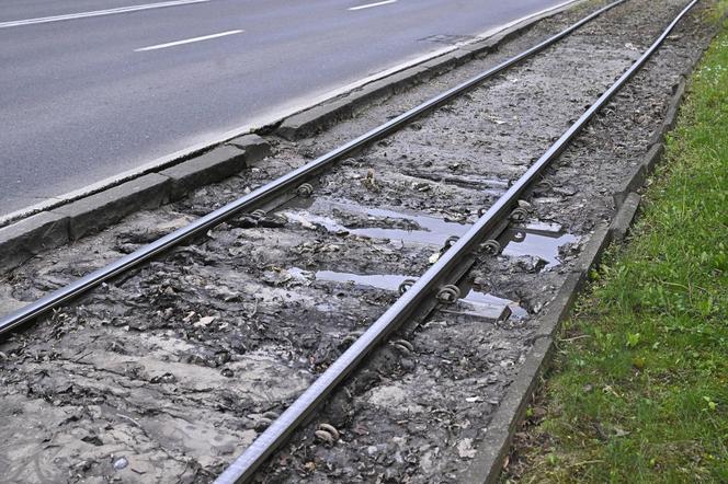 Katastrofalny stan torowiska na al. Waszyngtona. Tramwajarze naprawią tylko fragmenty 